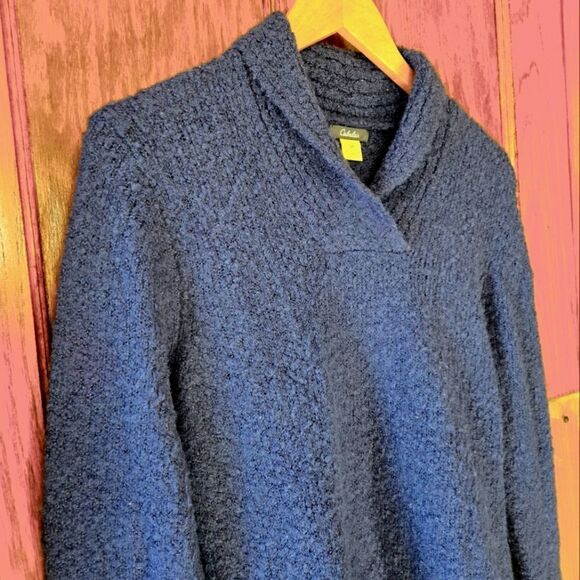 Cabela's Shawl Collar Boulce Sweater Blue Size Small - Picture 3 of 9